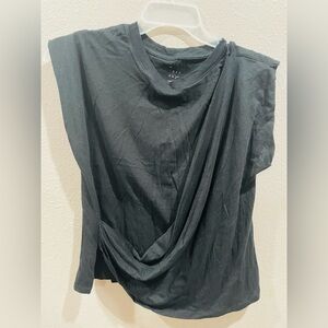 a new day Black Draped Tank Top